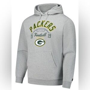 Men's Starter NFL Heather Gray Green Bay Packers Pullover Hoodie, Size: XL
